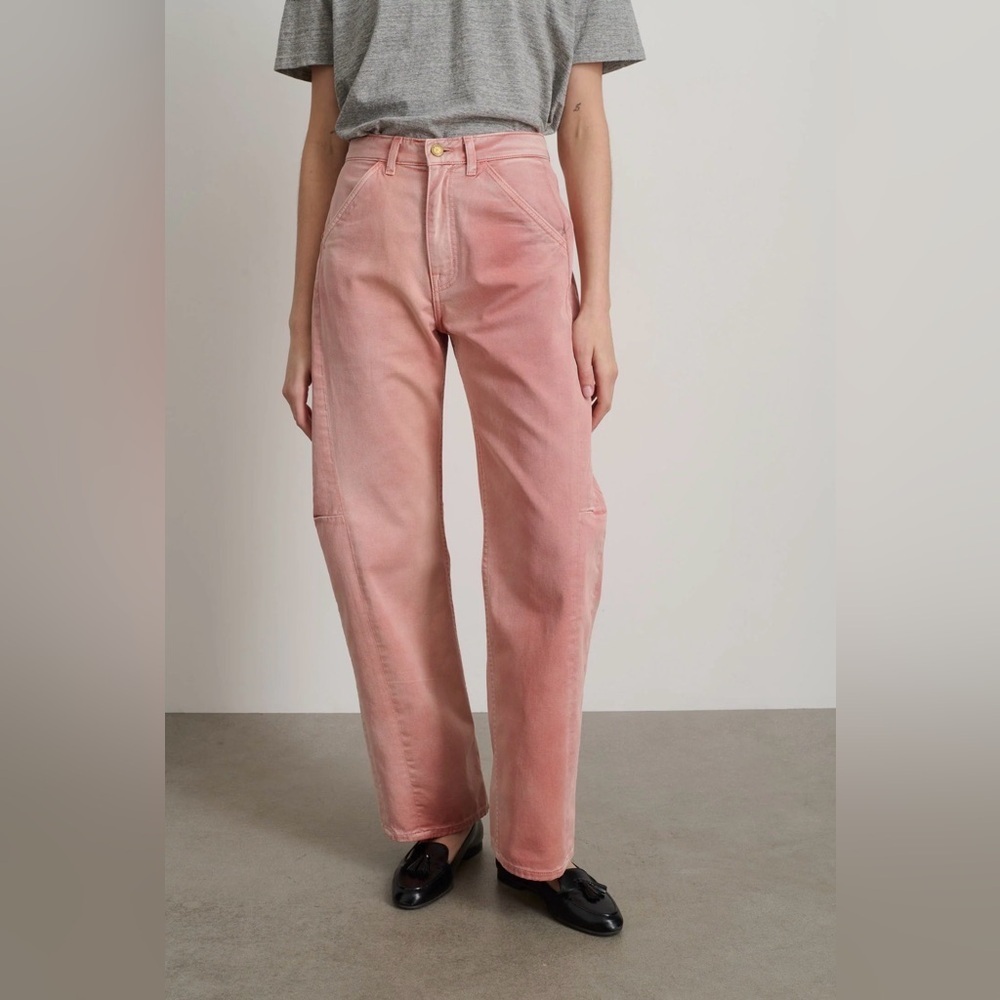 Bohme Women’s Rusty Rose Straight Leg High Waisted Pants-100% Cotton Size: Small